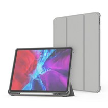 모란카노 애플펜슬 수납 클리어 태블릿PC 케이스, 그레이