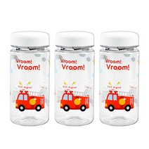 아동용 부릉부릉 에코젠 물병 3p, 투명, 350ml