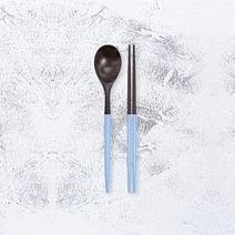 라온누리 옻칠 자연애 모던 우드수저세트, 라이트블루, 숟가락 + 젓가락