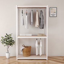 홈던트 하우스 시스템 드레스룸 3단 2행거 1200 x 400 x 2100 mm 화이트