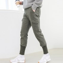 플레이즈 남성용 기모 밴딩 포켓카고 워머 조거팬츠
