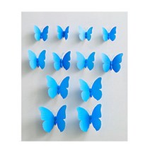 3D 리얼 나비 스티커 12p, 블루