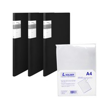 현풍 엠보 클리어 화일 A4 E10 10매 x 3p + L홀더 10p, 흑색(화일), 1세트
