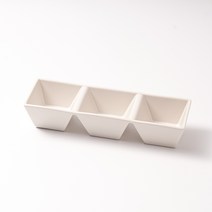 키올리 조은리빙 도자기 나눔 반찬접시 깊은 사각 3칸, 매트화이트, 1개