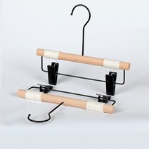 센스이따 아동용 원목 옷걸이 바지걸이 22 로프 팬츠 홀더 라운드 후크 15cm M258, 블랙, 5개입