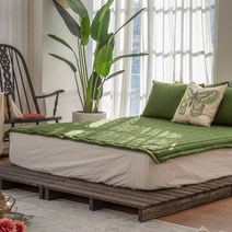 그래이불 숨쉬는 오가닉 듀폰소로나 여름 침대패드 건조기 사용가능, 트위스트라임