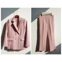 끌레느모네 더블 버튼 면접 자켓 + 팬츠 정장 세트