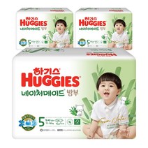 하기스 네이처메이드밤부 밴드형 기저귀 남아용 특대형 5단계(11~16kg), 102매