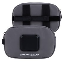 퀄팩 캠핑용 물티슈캡 파우치, 차콜, 1개