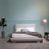 베디스 데이지 가죽 평상형 침대 프레임 단품 방문설치, 연그레이