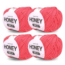 니뜨 허니 3ply 뜨개실 45g x 4p + 무료 도안 세트, 39 자몽