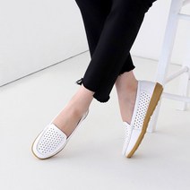 씨엔토 여성용 가죽 트렌디 펀칭 로퍼 2.5cm 74LX05