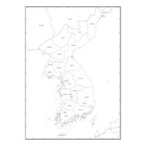 지도닷컴 한반도백지도 도광역시명칭 비코팅형 110 x 150 cm, 1개