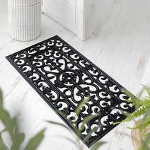 미스모네 레티스 야외 홈카페 인테리어 입구 매트, 블랙