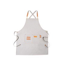 살림의기술 캔버스카페 앞치마 가죽투라벨, 그레이, 1개
