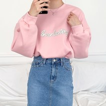 다꾸앙 여성용 오버핏 에버래스팅 기모 맨투맨 D10DKA_YM3256