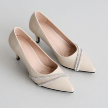 단골언니 여성용 피아프 보석 더블 스트랩 펌프스 힐 7cm