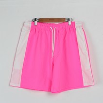 빼빼 여성용 배색라인 나이론소재 밴딩 와이드 반바지