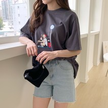 여성용 두에크 구제나염 반팔 티셔츠 T6872K14