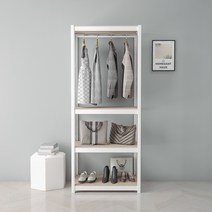 홈던트 하우스 드레스룸 4단 행거 행거봉1 800 x 500 x 1950 mm, 화이트