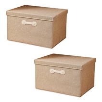 접이식 손잡이 패브릭 수납정리함 2P, S, 옐로, 2개