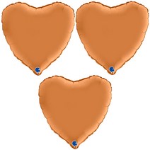 그라보벌룬 하트 은박풍선, 카라멜, 3개