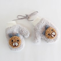 채니봉봉 아동용 뽀그리 곰 벙어리 장갑