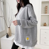 후니네 브이패치 임산부 기모 티셔츠