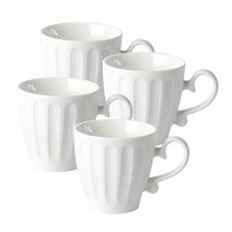 엘레강스 디자인머그 300ml, 화이트, 4개