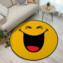 이정데코 스마일 볼콘 포인트 원형 러그