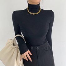 루나걸 여성용 마렐라 슬림 목폴라 티셔츠