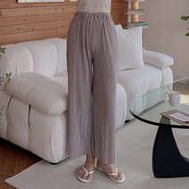 큐니걸스 여성용 155Line 롱핏 언발플리츠 밴딩 롱 와이드 팬츠