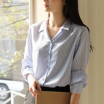 빼빼 투카라넥 베이직 스트라이프 블라우스