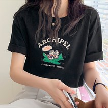 레몬소울 여성용 피그 파일럿 라운드 반팔 티셔츠