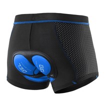 풀핏 젤 쿠션 사이클 팬츠 L, 블랙 + 블루 쿠션(블루스티치), 1개