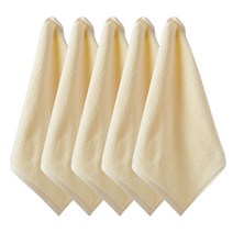 프롬코튼 30수 순면 무지 고리수건, 5개, 옐로우