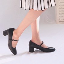 르본디 여성용 발등스트랩 펌프스 수제화 구두 5cm