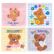 인디케이 봉주르 곰돌이 지퍼백, 혼합색상, 40p