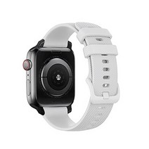 알피나케이스 애플워치 컬러 버클 실리콘 밴드 스트랩 (42/44mm 호환 가능), 화이트