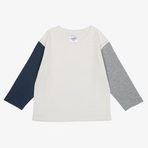 레인보우키즈 아동용 팝핑 배색 긴팔티