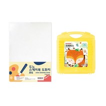 도노 스케치북 도화지 A4 130g 250매 + 모나미 모니주 가방파스 24색 문구세트, 단일색상(도화지), 중성(크레파스), 1세트