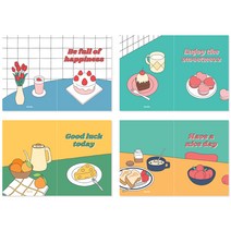 모노라이크 A5 하루 프리 노트 폴 인 뉴트로 4종 A 세트, 혼합색상, 1세트