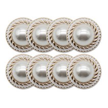 코트 가디건 단추 에덴 진주 사출 25mm, 화이트, 8개