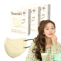 아이바나리 비말차단용마스크 중형 KF AD, 10개입, 3개, 코튼아이보리