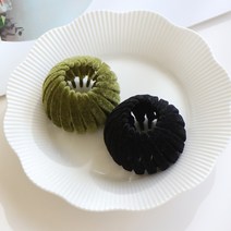 로시끌레르 포니테일 헤어링 퍼 만두 헤어핀 2종 세트