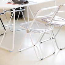 도노 플리아 접이식 티테이블 의자, 투명 화이트프레임