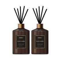 쿤달 퍼퓸 디퓨저 베이직 500ml x 2p + 섬유스틱 10p 세트, 플라워가든향, 2개