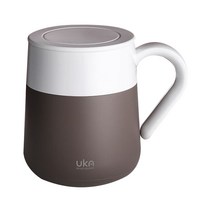 유카 보온보냉 이중진공 뚜껑 머그컵 300ml, 브라운, 1개