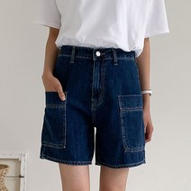 여성용 사각포켓 데님 청반바지