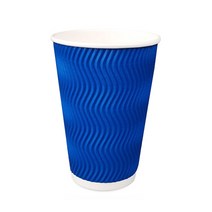 칼라컵 3중 단열 웨이브 종이컵 오션블루 480ml, 250개